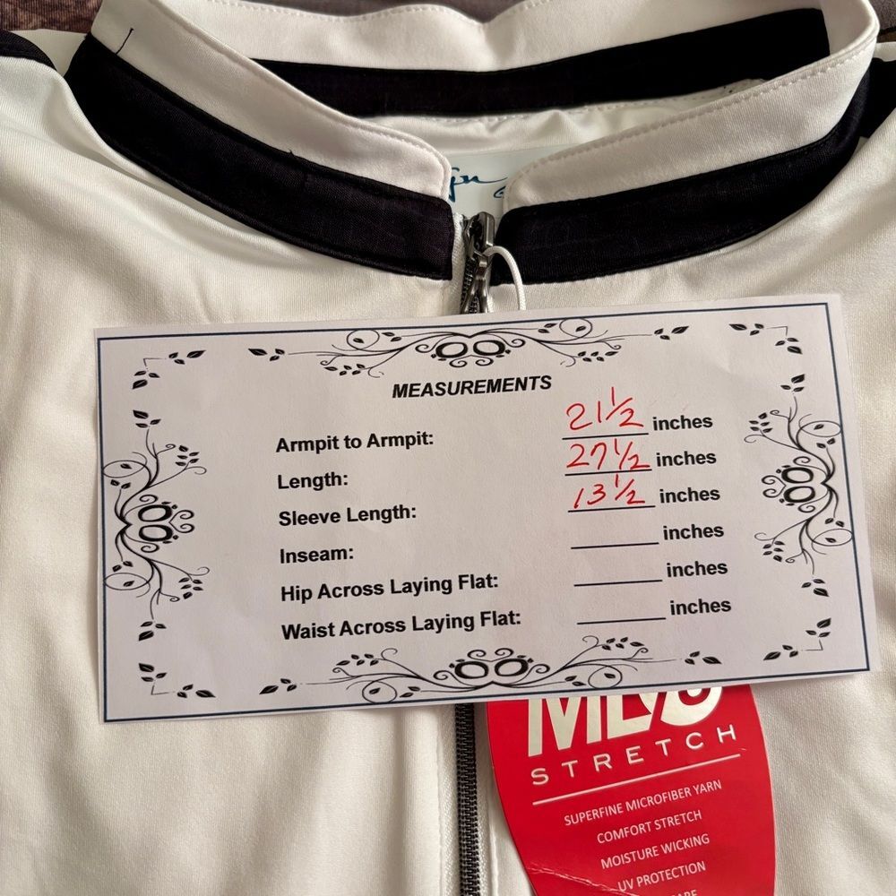 Greg Norman White and Black ML75 stretch Athletic Shirt with pleated back XL - Picture 6 of 10